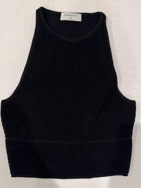 Aritzia Babaton Sculpt Knit Halter Top Black